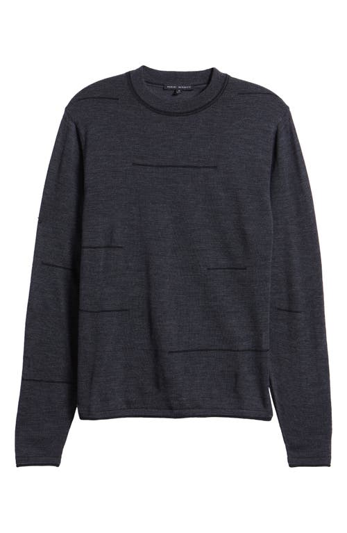 Robert Barakett Albany Broken Stripe Wool Crewneck Sweater In Grey