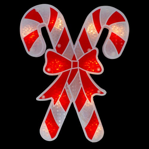 Northlight Lighted Candy Cane Christmas Window Decor In Red