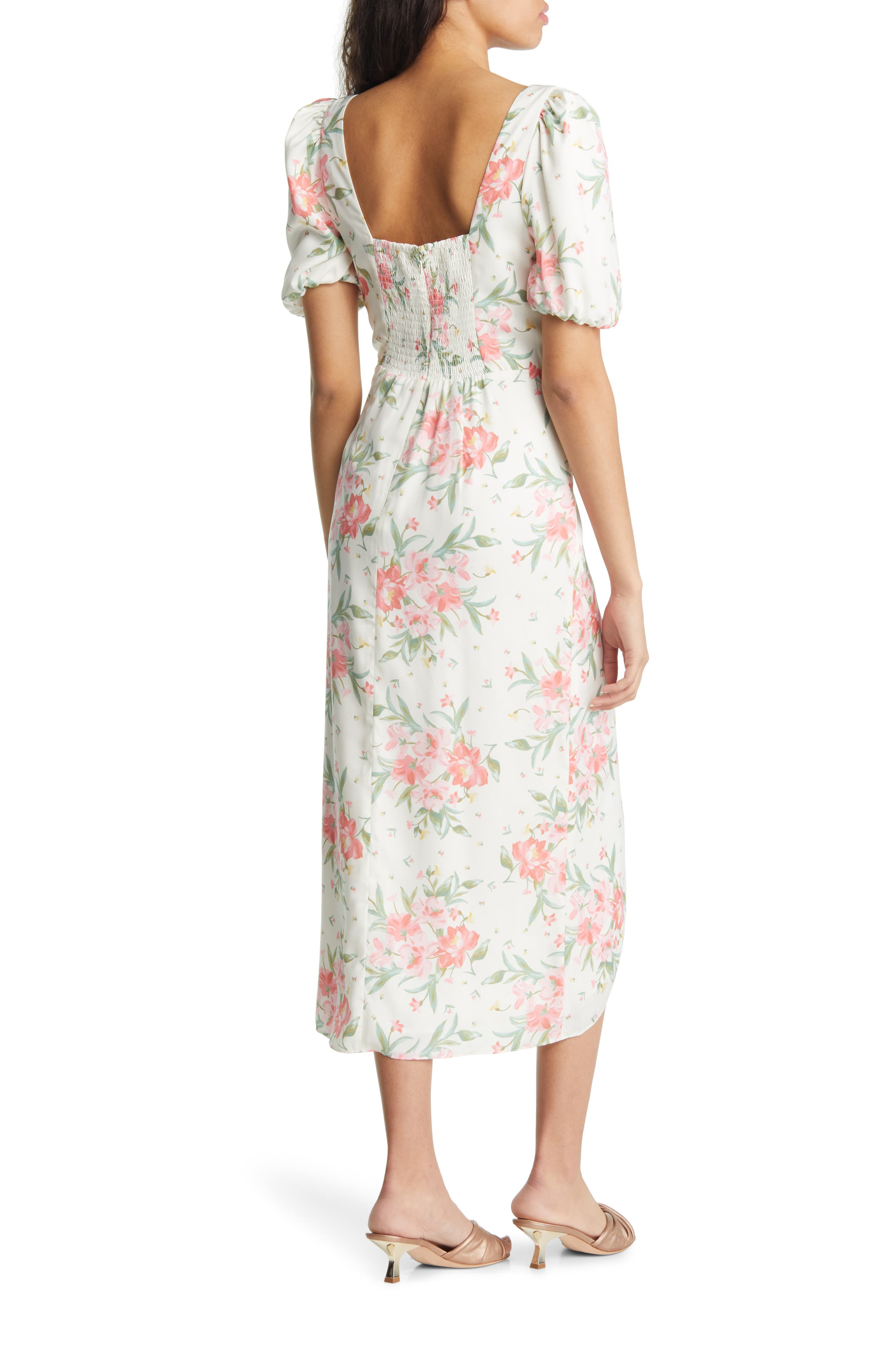 Charles Henry Puff Sleeve Floral Tulip 