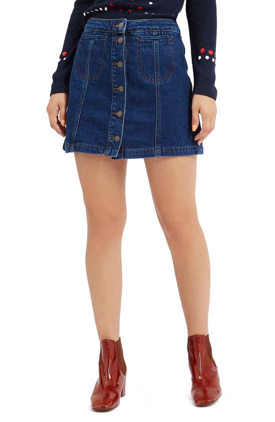 jean skirt topshop