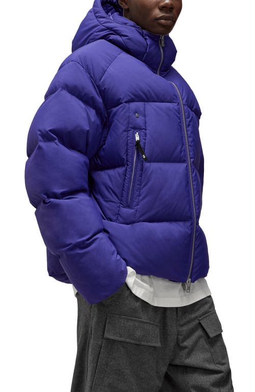 Shop Y-3 Down Puffer Jacket With Removable Hood In Violet