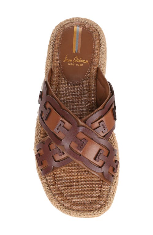 Sam Edelman Women's Pria Slip On Crisscross Espadrille Platform Sandals In Rich Cognac/maple Bourbon