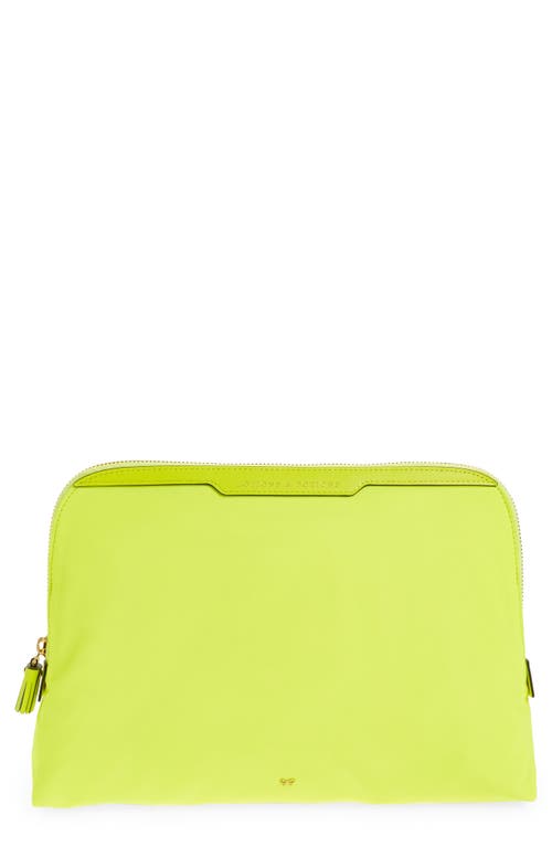 Lotions & Potions Recycled Nylon Zip Pouch in Neon Yellow