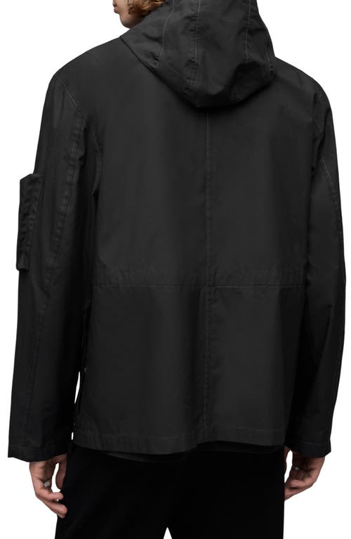 Shop Allsaints Tycho Water Repellent Hooded Utility Jacket In Black/silver