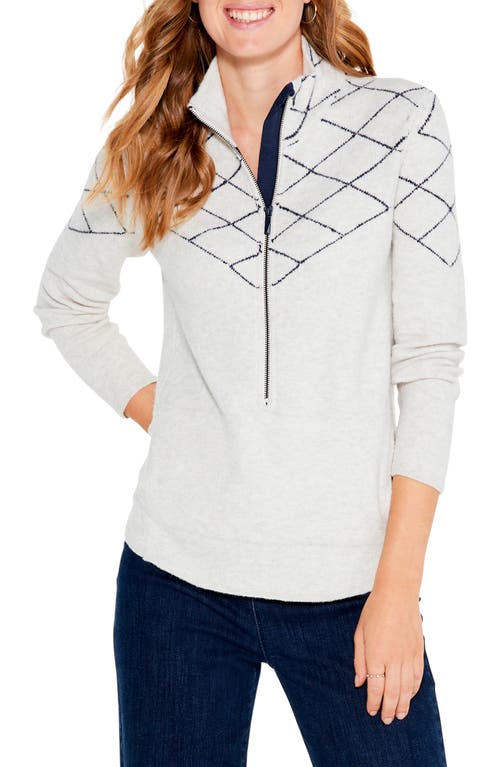 NIC+ZOE Diamond Days Half Zip Sweater in Neutral Multi