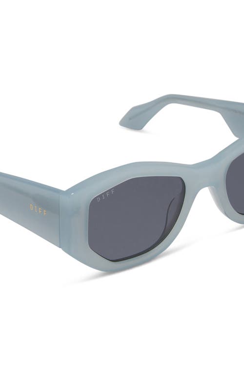 Shop Diff Zoe 52mm Polarized Oval Sunglasses In Blue/grey