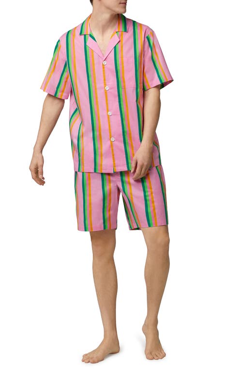 BedHead Pajamas Print Organic Cotton Short Pajamas in Pineapple Stripe