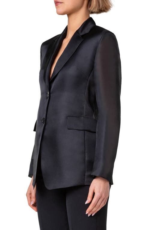 Shop Akris Taddeo Sheer Silk Jacket In Black