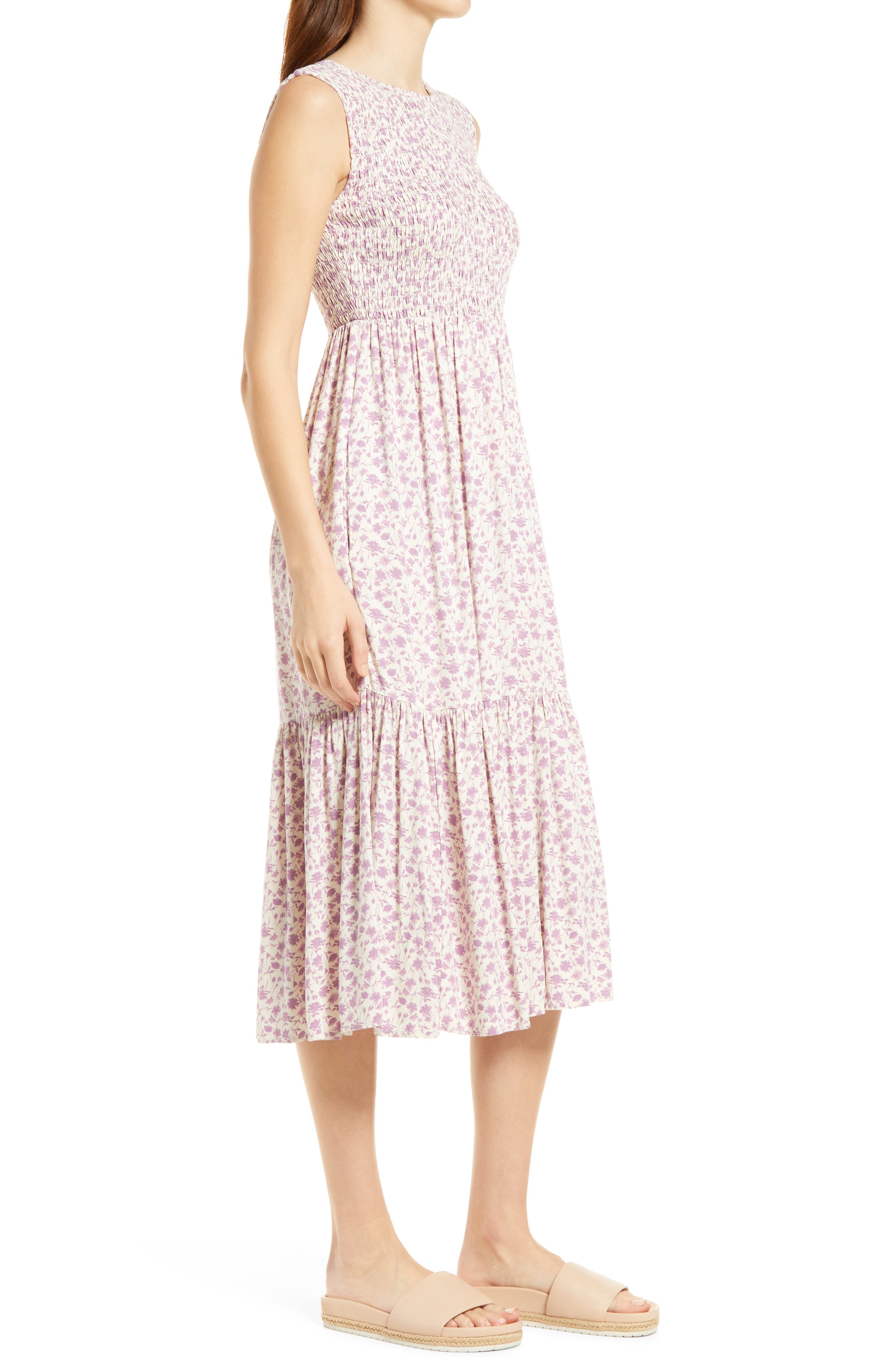 Treasure \u0026 Bond Smocked Sleeveless Midi 