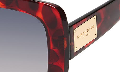 Shop Kurt Geiger London 53mm Square Sunglasses In Havana/smoke Gradient