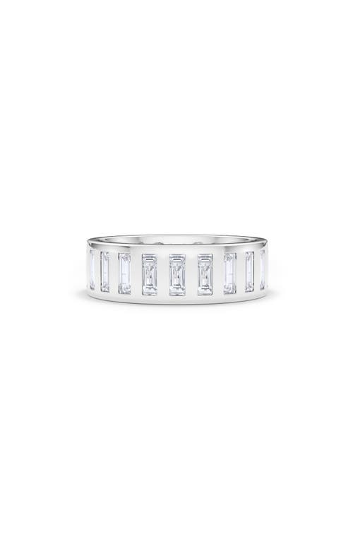 Men's Baguette Lab Created Diamond Eternity Band Ring in 18K White Gold
