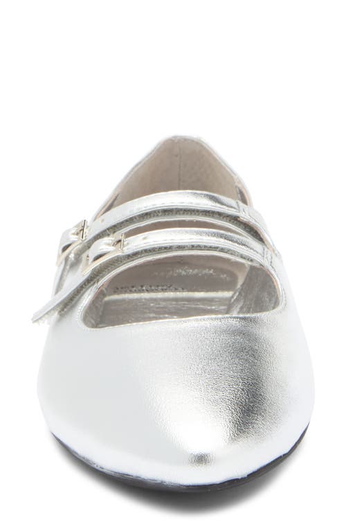 Jeffrey Campbell Flatz Mary Jane Flat In Silver