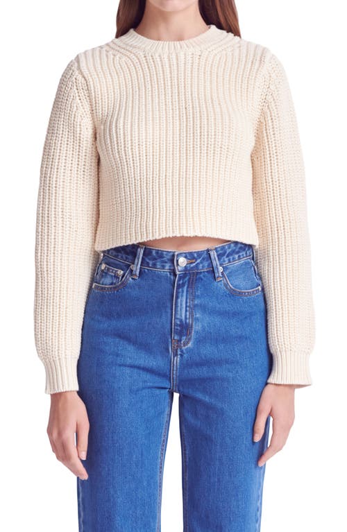 English Factory Crewneck Crop Sweater In Cream