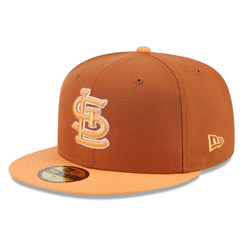 Shop New Era Brown/orange St. Louis Cardinals Spring Color Basic Two-tone 59fifty Fitted Hat