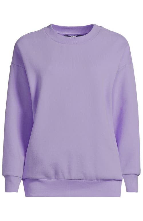 Shop Lands' End Serious Sweats Relaxed Long Sleeve Crew Neck Sweatshirt In Lavender Cloud