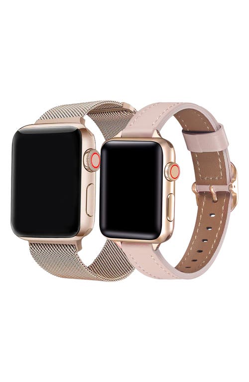 Shop The Posh Tech Assorted 2-pack Apple Watch® Watchbands In Rose Gold/rose Gold