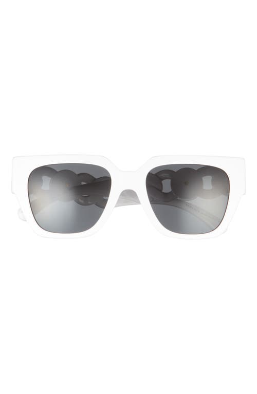 Versace 53mm Square Sunglasses in White/Dark Grey at Nordstrom