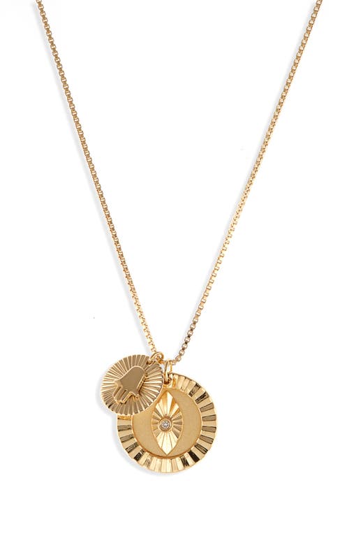 Jennifer Zeuner Jolene Two-Pendant Long Necklace in Gold Vermeil