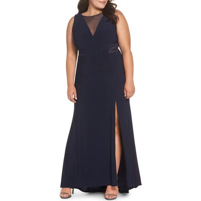 Plus Size Morgan & Co. Power Mesh Illusion Knit Dress