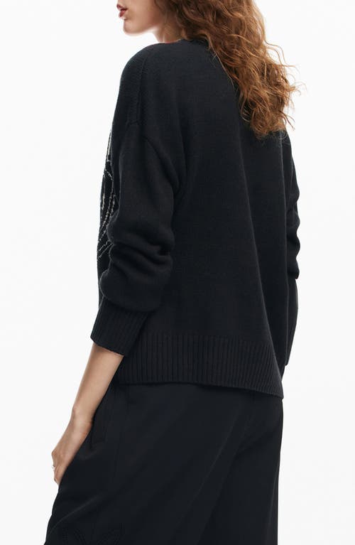 Shop Desigual Toulouse Lacroix Crewneck Graphic Sweater In Black