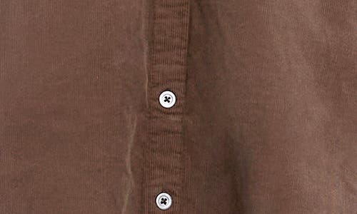Wash Lab Denim Chill Out High-low Corduroy Shirtdress In Rich Coco
