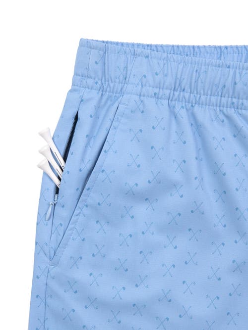 Construct Con.struct Golf Club Drawstring Performance Shorts In Lt Blue