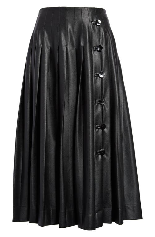 Altuzarra Tullius Pleated Faux Leather Skirt in Black