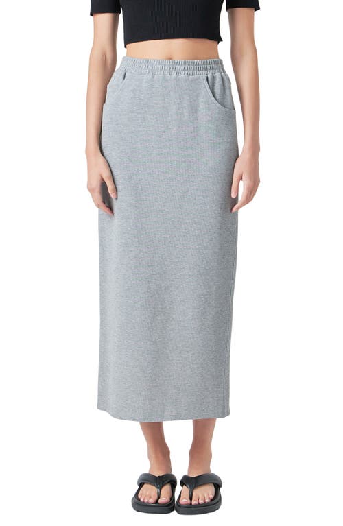 Grey Lab French Terry Maxi Skirt In Heather Grey