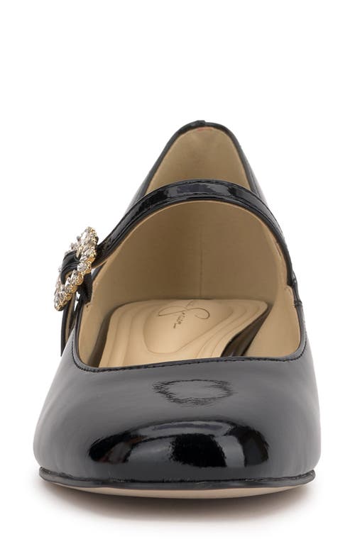 Jessica Simpson Treen Womens Adjustable Patent Mary Jane Heels In Black