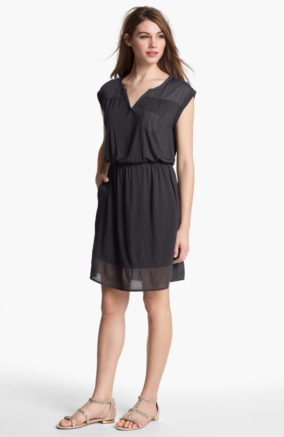 Caslon Mixed Media Dress Nordstrom
