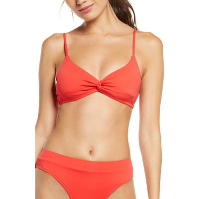 Rhythm Islander Twist Triangle Bikini Top, Red