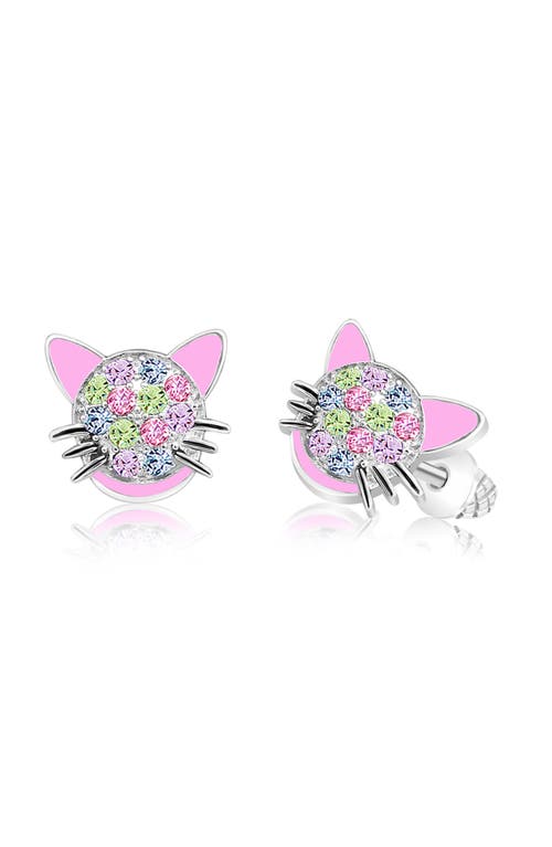 Chanteur Kids' Cat Stud Earrings in Pink Multi at Nordstrom