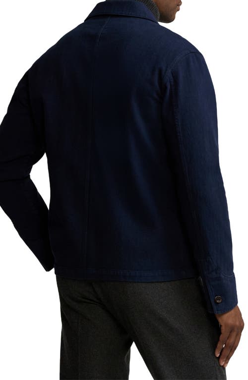 RALPH LAUREN RALPH LAUREN PURPLE LABEL COTTON HERRINGBONE BUTTON-UP CHORE COAT