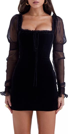 The 3/4 Sleeve Petite Midi Dress (Black) - Mona Juliet