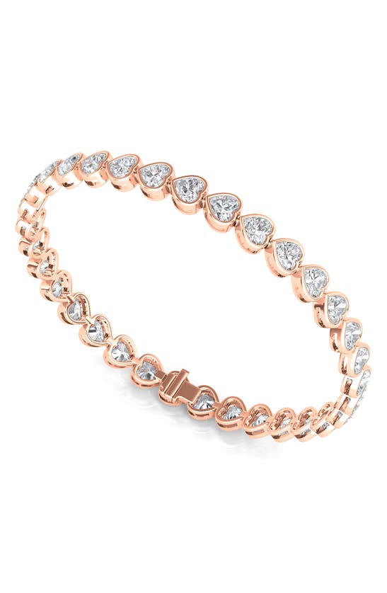 Shop Hautecarat Bezel Heart Lab Created Diamond Bangle In 18k Rose Gold