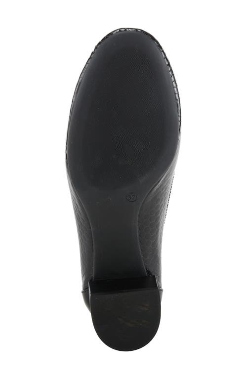 Spring Step Ahmeria Snakeskin Embossed Pump In Black Patent