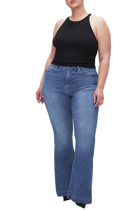 Shop Good American Good Legs High Waist Flare Jeans In Indigo602