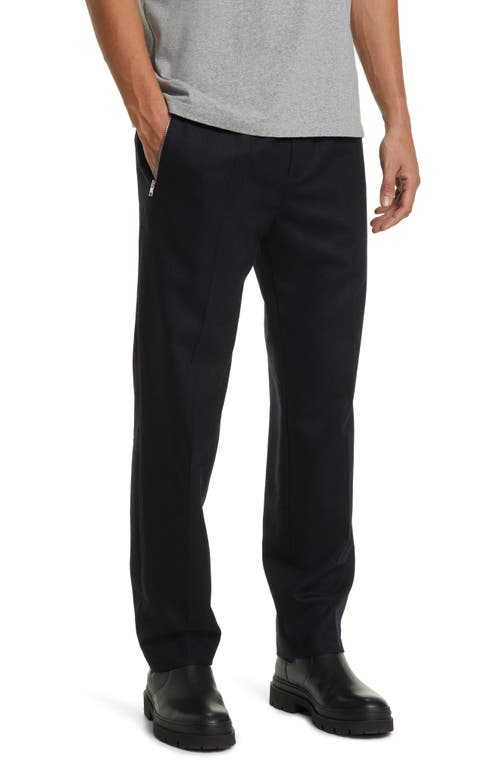 FRAME Wool Blend Flannel Travel Pants Navy at Nordstrom,