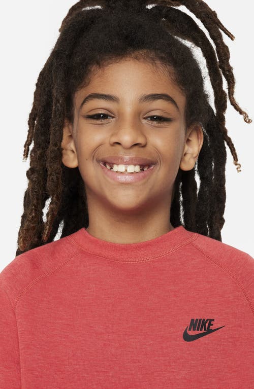 Nike Sportswear Tech Fleece Big Kids' (boys') Sweatshirt In Light University Red/black