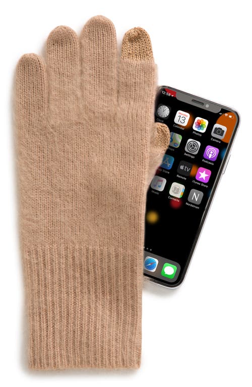 Shop Nordstrom Brushed Cashmere Tech Gloves In Camel