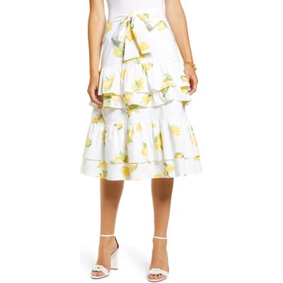 Rachel Parcell Lemon Tiered Ruffle Skirt, Yellow (Nordstrom Exclusive)