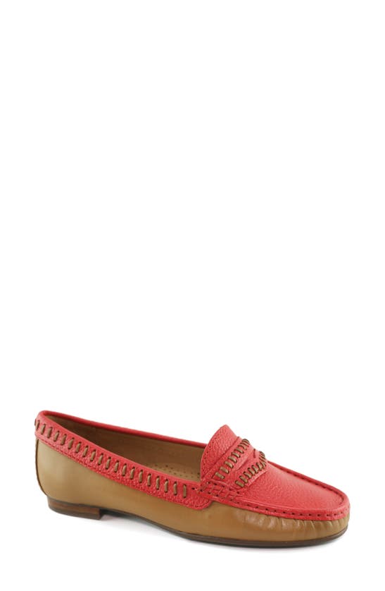 Driver Club Usa Maple Ave Penny Loafer In Strawberry Nappa Soft