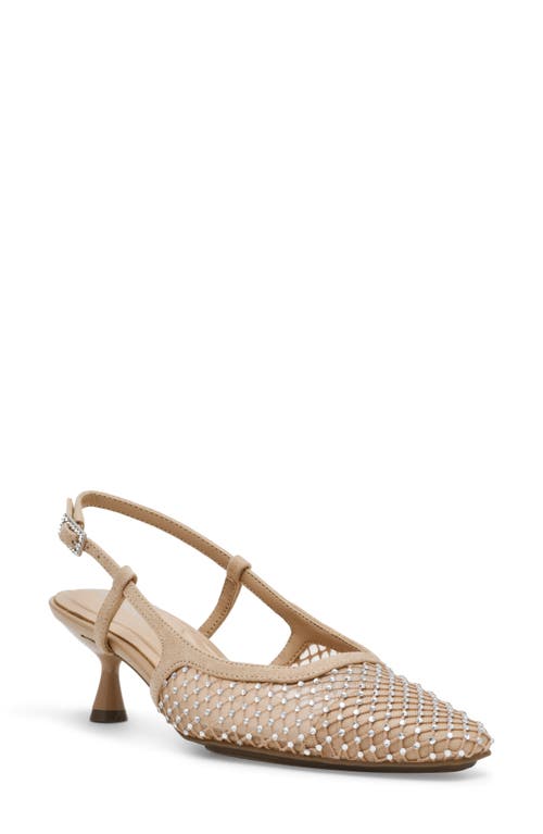 Shop Anne Klein Thia Slingback Pump In Beige Crystals