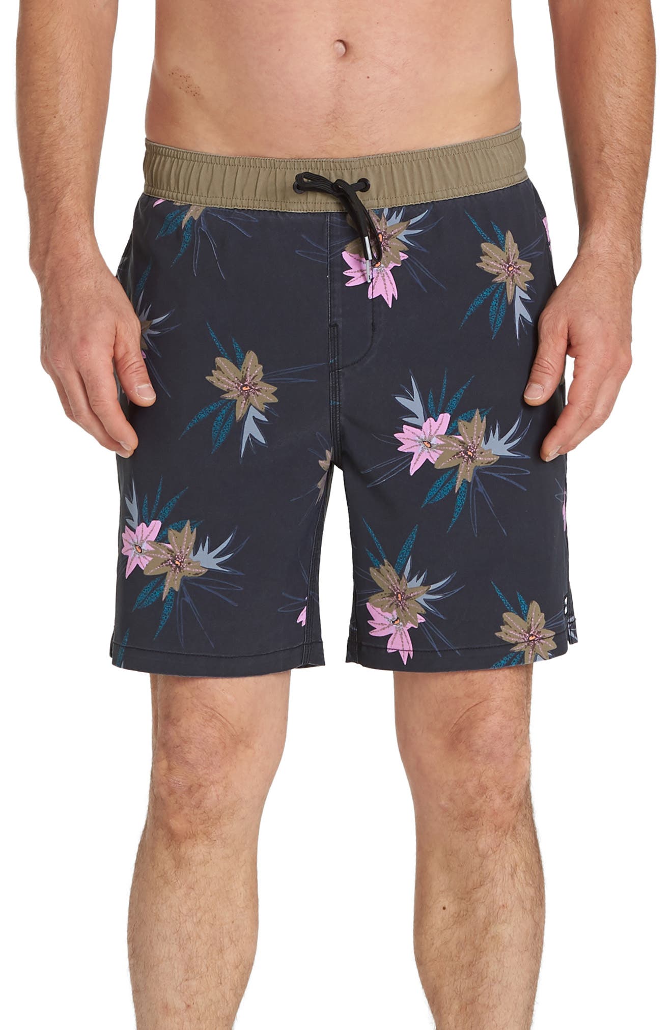 Billabong Sundays Layback Volley Swim Trunks, Grey