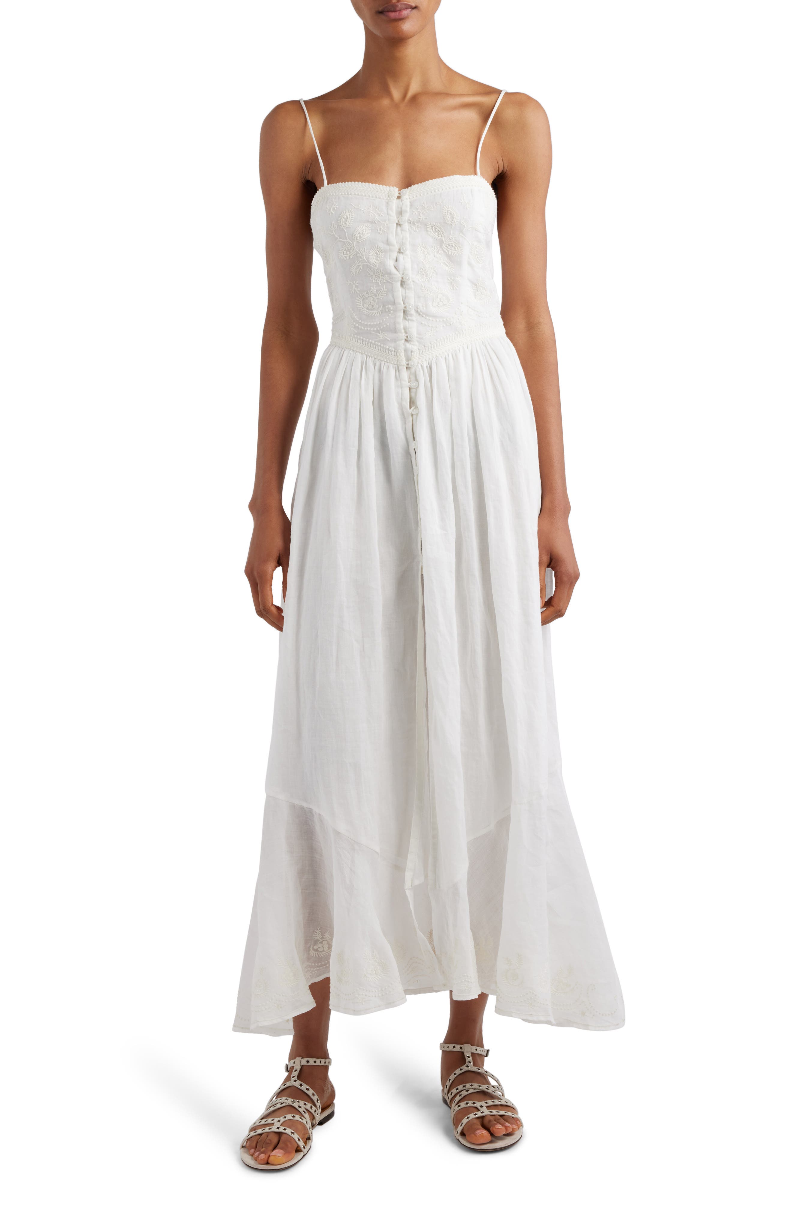 White High Neck Lace Dress Isabel Marant