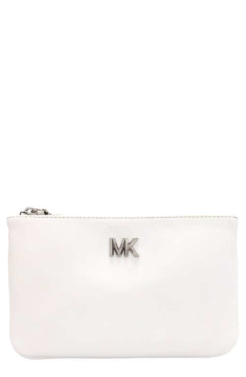 Shop Michael Michael Kors Reversible Leather Belt Bag In Optic White