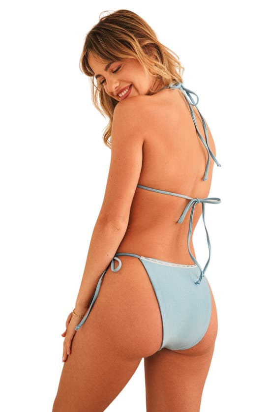 Dippin Daisys Love Me Triangle Bikini Top In Baby Blue