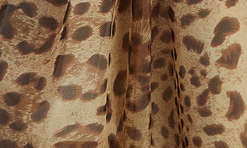 Shop Bardot Junior Kids' Juliet Puff Sleeve Party Dress In Beige Leopard