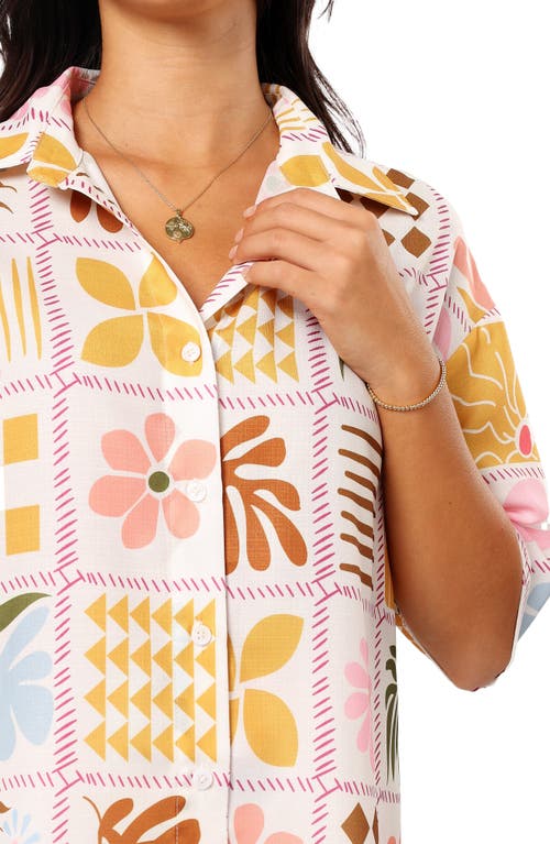 Petal And Pup Petal & Pup Shay Oversize Patchwork Print Camp Shirt In Multi