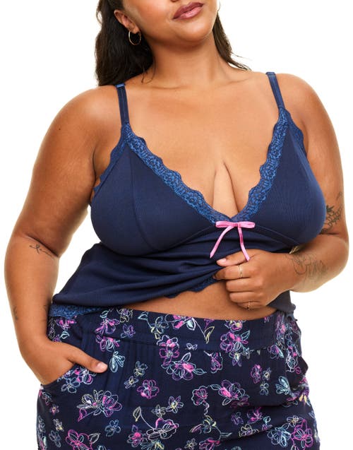 Adore Me Bryony Women's Plus-size Pajama Cami & Pants Set In Floral Blue